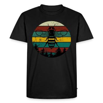 Abeilles Apiculture rétro vintage insecte Guêpe cadeau - T-shirt Premium bio Homme - noir - Devant - Nico (187cm)