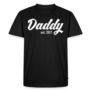 Daddy Est. 2021 - La fête des pères du père - T-shirt Premium bio Homme - noir - Devant - Nico (187cm)