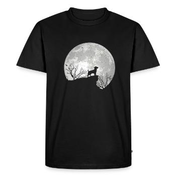 Jack Russel Terrier chien chien chien propriétaire de la lune - T-shirt Premium bio Homme - noir - Devant - Nico (187cm)