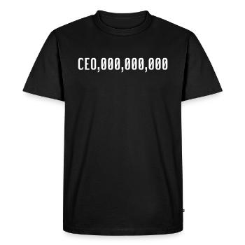 CEO - CEO,000,000,000 - Men's Premium Organic T-Shirt - black - Front - Nico (187cm)