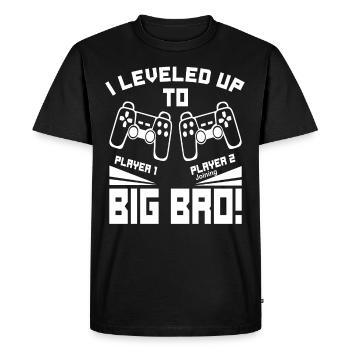 Video Gamer Gaming - I Leveled up to Big Bro - T-shirt Premium bio Homme - noir - Devant - Nico (187cm)