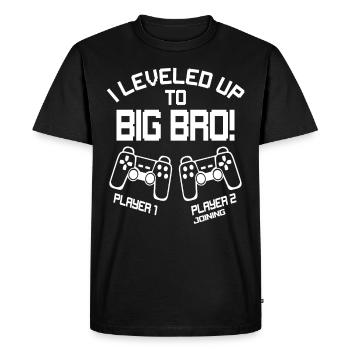 I Leveled up to Big Bro - Jeu vidéo - T-shirt Premium bio Homme - noir - Devant - Nico (187cm)