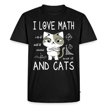 I Love Math And Cats - Mathe Professeur Cadeau - T-shirt Premium bio Homme - noir - Devant - Nico (187cm)