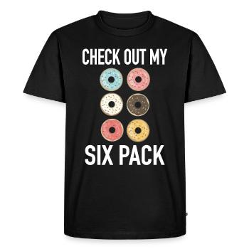 Check Out My Six Pack - Fitness Beit 6-Pack - T-shirt Premium bio Homme - noir - Devant - Nico (187cm)