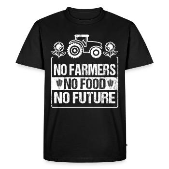 Agriculteur Farmer Moisson No Farmer No Food No Future - T-shirt Premium bio Homme - noir - Devant - Nico (187cm)