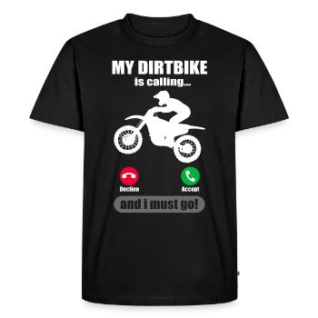 Dirt Bike Phone Joke Motocross papa cadeau - T-shirt Premium bio Homme - noir - Devant - Nico (187cm)
