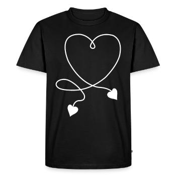 Cœur de cœur - T-shirt Premium bio Homme - noir - Devant - Nico (187cm)