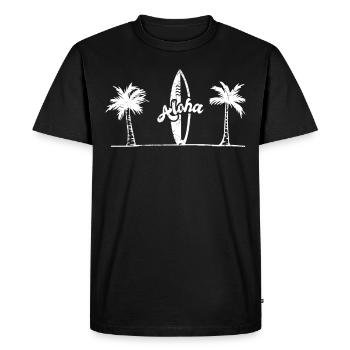 Aloha Palme Surf surfing surfing surf - T-shirt Premium bio Homme - noir - Devant - Nico (187cm)