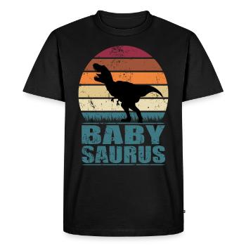 BébéSaurus dinosaure Bébé Dino naissance - T-shirt Premium bio Homme - noir - Devant - Nico (187cm)