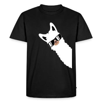 Lama Llama Alpaga avec lunettes de soleil - T-shirt Premium bio Homme - noir - Devant - Nico (187cm)