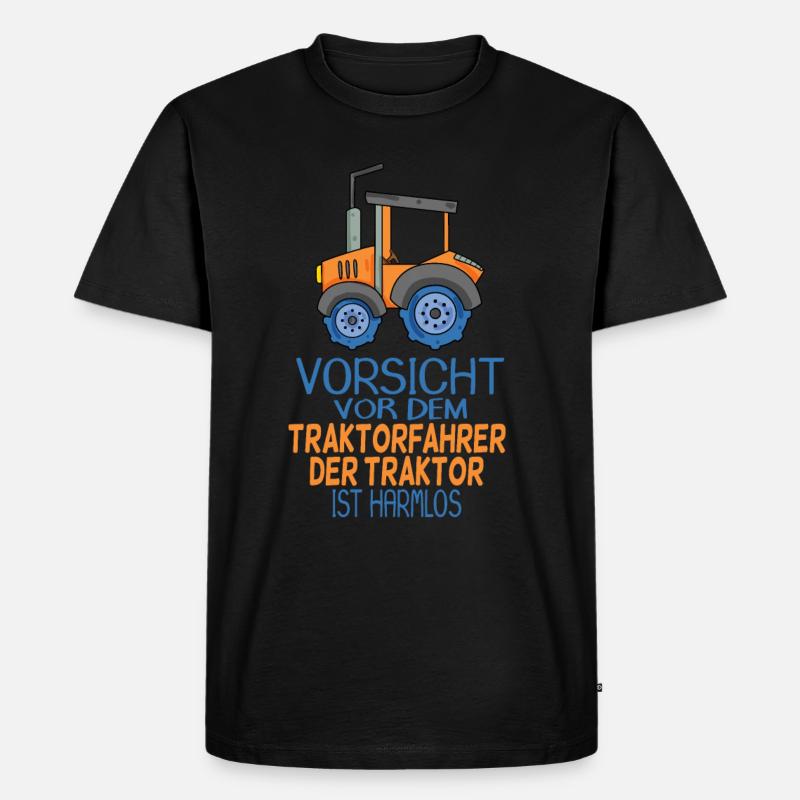 Trecker Traktorfahrer Geschenk - Männer Premium Bio T-Shirt - Schwarz