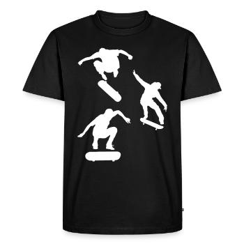 Skate skater - T-shirt Premium bio Homme - noir - Devant - Nico (187cm)