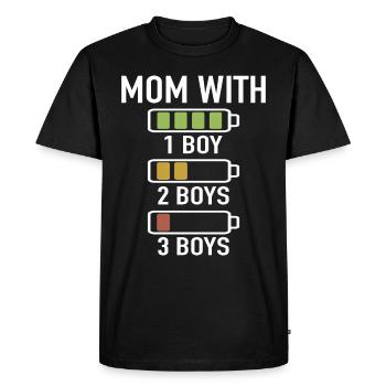 Maman avec trois garçons Battery Empty maman avec 3 fils - T-shirt Premium bio Homme - noir - Devant - Nico (187cm)