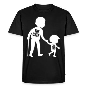 The Chef The Real Chef - Grandpa Son Partner Look - Men's Premium Organic T-Shirt - black - Front - Nico (187cm)
