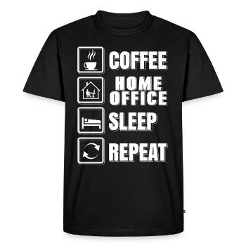 Home Office - Coffe Home Office Sleep Repeat - Men's Premium Organic T-Shirt - black - Front - Nico (187cm)