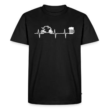 Vélo de course Moto Battement de coeur Bière Dirt Bike - T-shirt Premium bio Homme - noir - Devant - Nico (187cm)