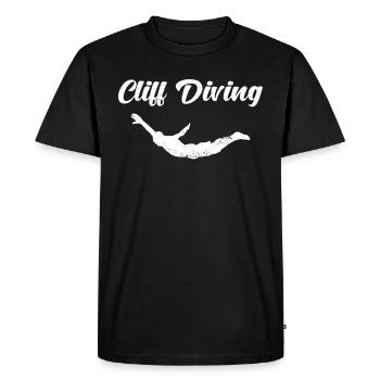 Saut de falaise Cliff Diving Cliff Jumping - T-shirt Premium bio Homme - noir - Devant - Nico (187cm)