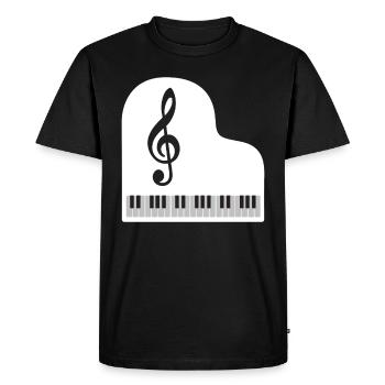 Piano Flügel Notenschlüssel - Klavier Pianist - T-shirt Premium bio Homme - noir - Devant - Nico (187cm)