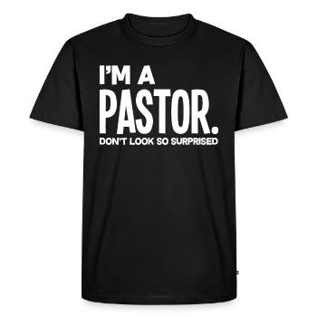 Pastor Pastor Clergy Reverend Gifts - Men's Premium Organic T-Shirt - black - Front - Nico (187cm)