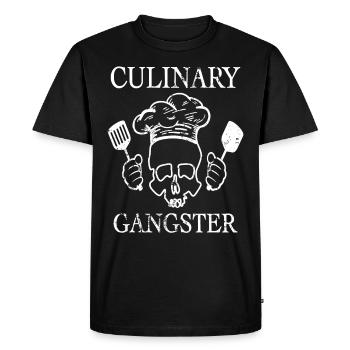 Culinary Gangster Tête de mort Chef - T-shirt Premium bio Homme - noir - Devant - Nico (187cm)