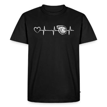 Auto Turbo Battement coeur de boosting boost Racing - T-shirt Premium bio Homme - noir - Devant - Nico (187cm)