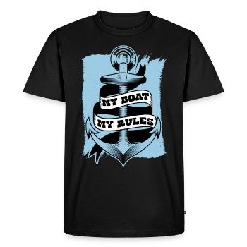 Boat Ship Skipper - Men's Premium Organic T-Shirt - black - Front - Nico (187cm)