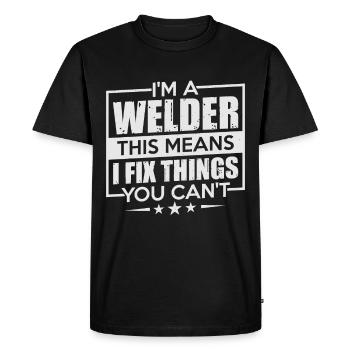 welding welding - Men's Premium Organic T-Shirt - black - Front - Nico (187cm)