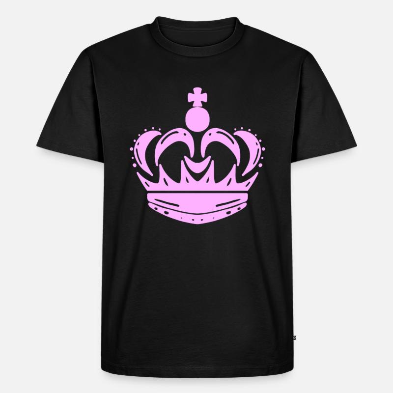 Krone Rosa - Männer Premium Bio T-Shirt - Schwarz