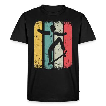 Retro Skateboarder Skateboard Skater Skateboarding - T-shirt Premium bio Homme - noir - Devant - Nico (187cm)
