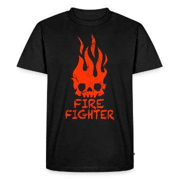 Firefighter Firefighters Pompier - T-shirt Premium bio Homme - noir - Devant - Nico (187cm)