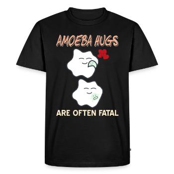 Amoeba Hugs Are Fatal - T-shirt Premium bio Homme - noir - Devant - Nico (187cm)