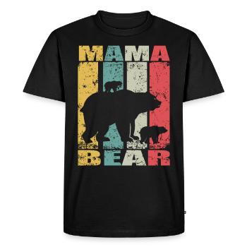 Maman Ours Bébé Ours Famille Mère Ours Maman Ours - T-shirt Premium bio Homme - noir - Devant - Nico (187cm)