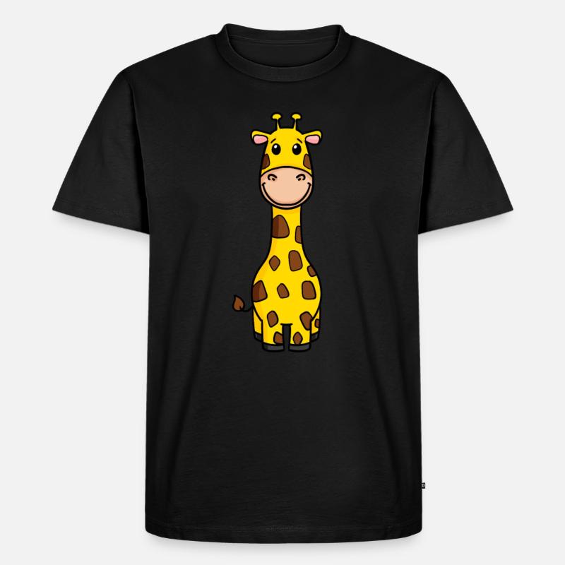 Giraffe - Männer Premium Bio T-Shirt - Schwarz