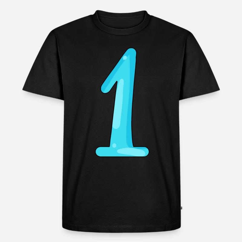 1 - Männer Premium Bio T-Shirt - Schwarz
