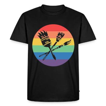 painter - Men's Premium Organic T-Shirt - black - Front - Nico (187cm)