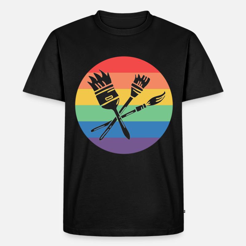 Maler - Männer Premium Bio T-Shirt - Schwarz