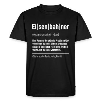 Eisenbahn - Männer Premium Bio T-Shirt - Schwarz - Vorne - Nico (187cm)
