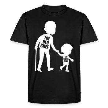 The Old Chef The Young Chef Petit-fils de petit-fils partenaire - T-shirt Premium bio Homme - noir - Devant - Nico (187cm)