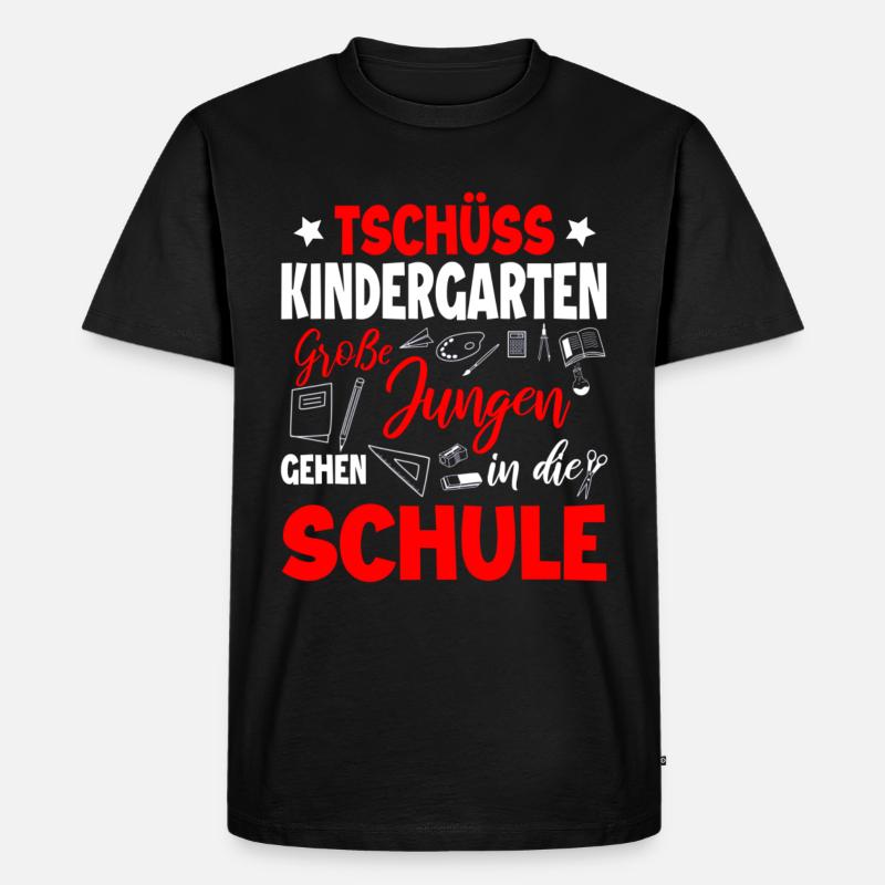 Schulanfang - Männer Premium Bio T-Shirt - Schwarz