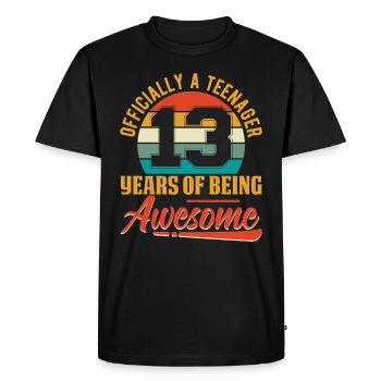 13ème anniversaire filles garçons 13 ans adolescent - T-shirt Premium bio Homme - noir - Devant - Nico (187cm)