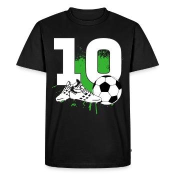 10e anniversaire 10 ans footballeur - T-shirt Premium bio Homme - noir - Devant - Nico (187cm)