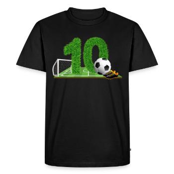 10e anniversaire 10 ans footballeur - T-shirt Premium bio Homme - noir - Devant - Nico (187cm)