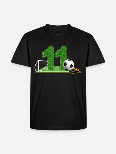 11e anniversaire 11 ans footballeur - T-shirt Premium bio Homme - noir