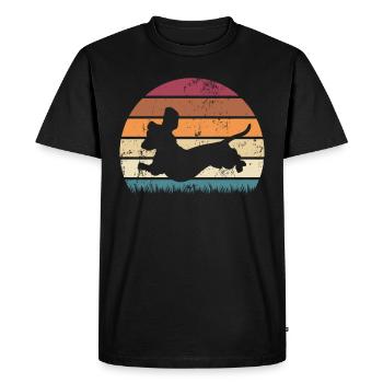 Teckel chien propriétaire de chien teckel chiot chien blaireau - T-shirt Premium bio Homme - noir - Devant - Nico (187cm)