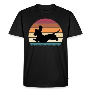 teckel chien blaireau chien propriétaire de chien teckel chiot - T-shirt Premium bio Homme - noir - Devant - Nico (187cm)