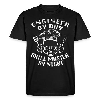 Barbecue Engineer By Day Grill Master By Night BBQ - Men's Premium Organic T-Shirt - black - Front - Nico (187cm)
