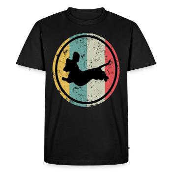 Teckel chien propriétaire de chien teckel chiot chien blaireau - T-shirt Premium bio Homme - noir - Devant - Nico (187cm)