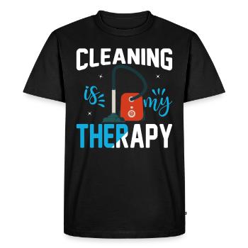 Drôle de femme de ménage nettoyeuse ménage ménage ménage ménage - T-shirt Premium bio Homme - noir - Devant - Nico (187cm)