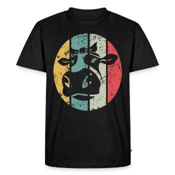 Vaches laitières Agricultrice agriculteur agriculteur vache - T-shirt Premium bio Homme - noir - Devant - Nico (187cm)