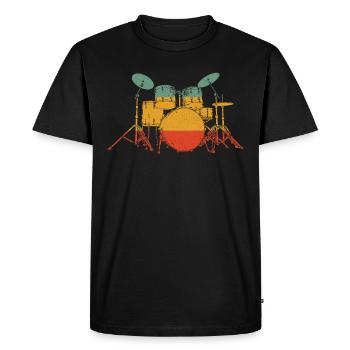 Rétro percussion rétro batterie cadeau - T-shirt Premium bio Homme - noir - Devant - Nico (187cm)